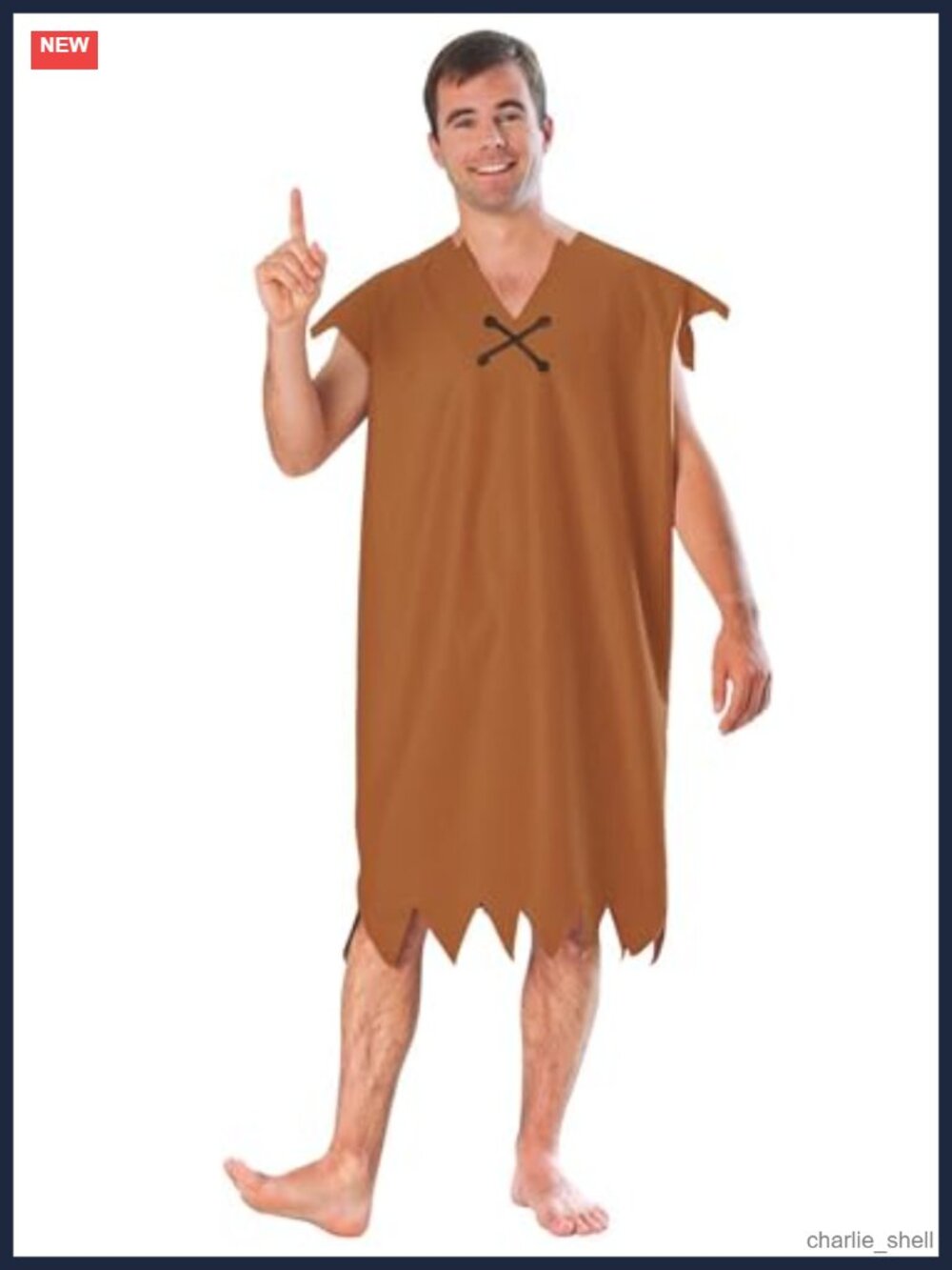 Men's Flintstones Barney Rubble Costume Tunic Sleeveless Polyester